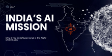 A promotional graphic for a blog post about India's AI Mission. The text highlights "Why a B.Voc in Software & ML is the Right Choice Now" against a modern, technology-themed background.